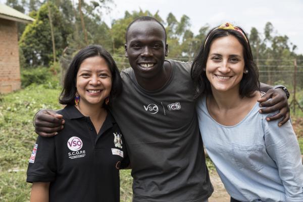 Long-term volunteer Rea Torres, ICS team leader Torom Justus and SAP corporate volunteer Nadja Attianeze Barreto