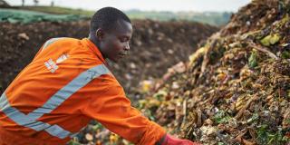 Man at landfill site