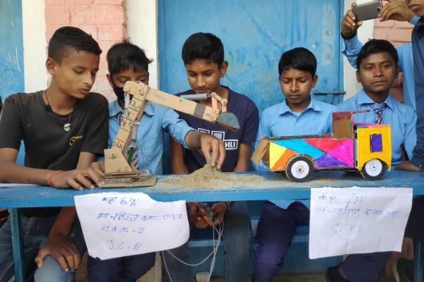 Children in Nepal at an education fair