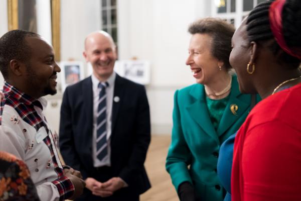 Harrison speaking with VSO Patron, HRH Princess Anne, at the VSO Volunteer Impact Awards