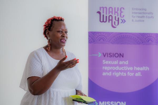 Woman presenting at Make Way talk