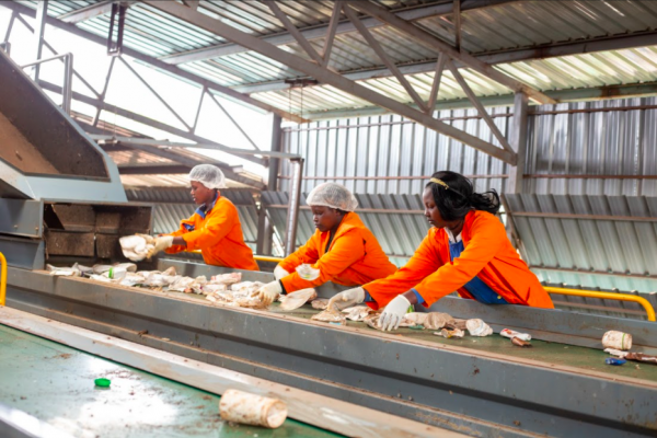 Women sorting waste